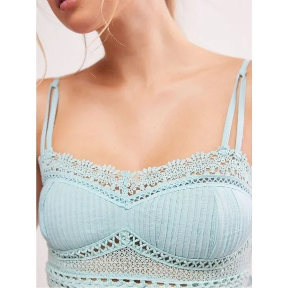 Free People Tallulah Bralette in Aqua-esque Blue Sizes Small $48 Retail NWT - Picture 8 of 12